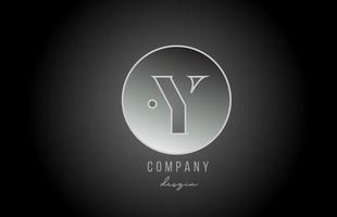 design dell'icona del logo della lettera dell'alfabeto in metallo grigio argento y per l'azienda e il business vettore