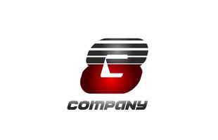 8 otto numeri logo icona design in colore sfumato grigio rosso per affari e società vettore