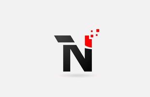 icona del logo della lettera n per affari e società con un semplice design a puntini bianchi e neri vettore