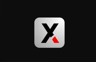 x icona del logo della lettera dell'alfabeto per affari e società con un semplice design in bianco e nero vettore
