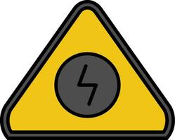 elettrico Pericolo cartello linea pieno icona vettore
