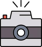 foto telecamera linea pieno icona vettore