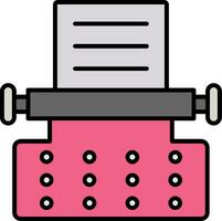 macchina da scrivere linea pieno icona vettore