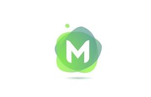 logo della lettera dell'alfabeto m per azienda e affari con design sfumato. modello di colore pastello per l'identità aziendale in verde e bianco vettore