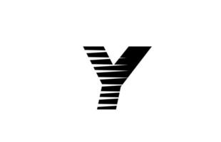 linea strisce y icona del logo della lettera dell'alfabeto per affari e società. semplice design di lettere in bianco e nero per l'identità vettore