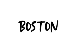 Boston City tipografia scritta a mano parola testo scritte a mano. testo di calligrafia moderna. colore nero vettore