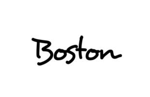 iscrizione della mano del testo della parola scritta a mano della città di Boston. testo calligrafico. tipografia in colore nero vettore