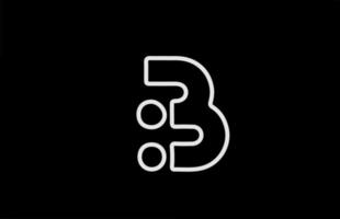b alfabeto lettera logo icona con linea. colore bianco nero per il design aziendale e aziendale vettore