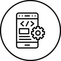 mobile codifica vettore icona
