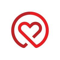 cuore logo. amore, medico e beneficenza design vettore modello.