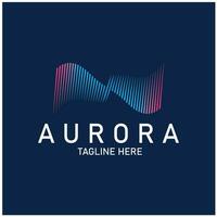 aurora logo leggero cielo astronomia vettore design