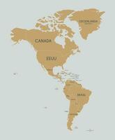 politico America carta geografica vettore illustrazione con nazione nomi nel spagnolo. modificabile e chiaramente etichettato strati.