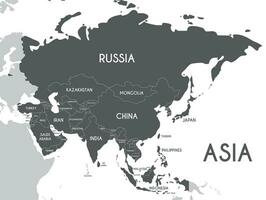 politico Asia carta geografica vettore illustrazione isolato su bianca sfondo. modificabile e chiaramente etichettato strati.