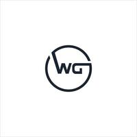 iniziale lettera wg logo o gw logo vettore design modello