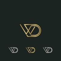 alfabeto iniziali logo dw, wd, d e w vettore
