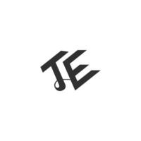 et, te, e e t astratto iniziale monogramma lettera alfabeto logo design vettore