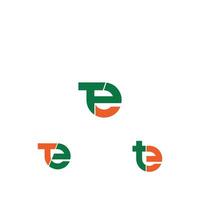 et, te, e e t astratto iniziale monogramma lettera alfabeto logo design vettore