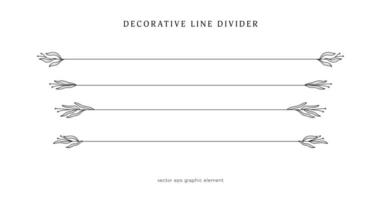 estetico floreale linea divisore per testo disposizione separatore decorazione elemento vettore