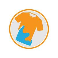maglietta logo design concetto. capi di abbigliamento moda bussiness logo design modello. camicia logo modello vettore