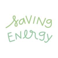risparmiare energia testo vettore