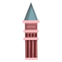 cartone animato edificio torre vettore