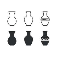 set di icone isolato vaso. vettoriali gratis