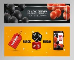 set poster del black friday e decorazione vettore