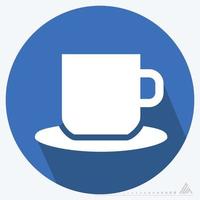 icona vettore della tazza da caffè i - stile lunga ombra