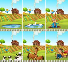 Set di animali e terreni agricoli