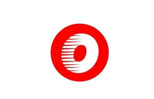 alfabeto lettera logo o icona per azienda e affari. design semplice dell'icona per l'identità aziendale con strisce di linea e cerchio rosso vettore