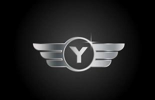 y lettera dell'alfabeto logo icona per affari e società con ali design vettore
