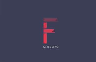 f icona del design del logo della lettera dell'alfabeto di colore rosso per l'azienda e il business vettore