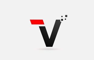 icona del logo della lettera v per affari e società con un semplice design a puntini bianchi e neri vettore