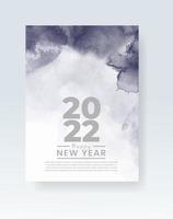 felice anno nuovo 2022 poster o modello di carta con schizzi di lavaggio ad acquerello vettore