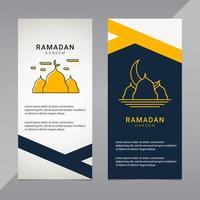 modello di progettazione banner ramadan. ornamento islamico dorato vettore