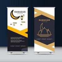 modello di progettazione banner ramadan. ornamento islamico dorato vettore