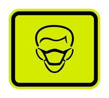 icona ppe. indossare maschera simbolo segno isolato su sfondo bianco, illustrazione vettoriale eps.10