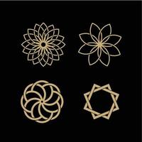 vettore di design del logo semplice ornamento floreale