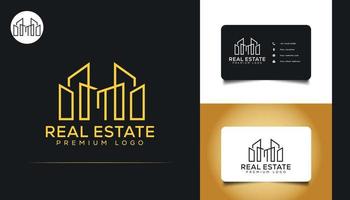 design del logo immobiliare astratto e minimalista. logo di costruzione, architettura o edificio vettore