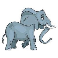 personaggio animale divertente elefante in stile cartone animato. illustrazione per bambini. vettore