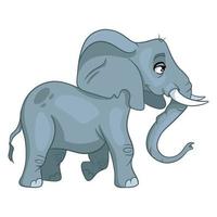 personaggio animale divertente elefante in stile cartone animato. illustrazione per bambini. vettore