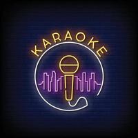 vettore del testo di stile delle insegne al neon di karaoke