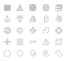 set di icone lineari di figure geometriche vettore