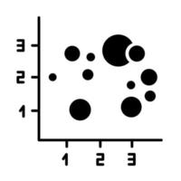 icona del glifo con grafico a bolle vettore