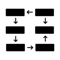 icona del glifo del diagramma di connessione vettore