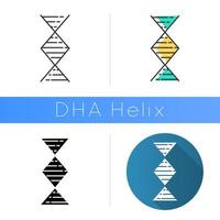icona dell'elica del DNA a forma di diamante vettore