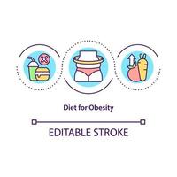 dieta per il concetto di obesità icona vettore