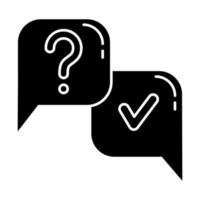 icona del glifo con domanda e risposta vettore