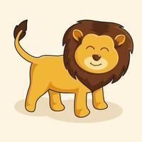 re leone cartoni animati illustrazioni carine vettore