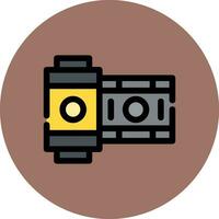telecamera rotolo creativo icona design vettore